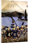 The Daimyo's entourage before Mount Fuji, 1858 by Utagawa Yoshitora