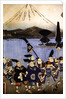 The Daimyo's entourage before Mount Fuji, 1858 by Utagawa Yoshitora