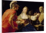 Cleopatra showing Octavius the bust of Julius Caesar by Pompeo Girolamo Batoni