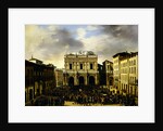 The People of Brescia gathered in the Piazza della Loggia 23rd March 1849 by Faustino Joli