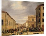 The Battle of 21st March 1849 in the Piazzetta Santa Barnaba in Brescia by Faustino Joli