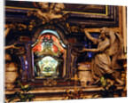Relic of the skull of St. Aloysius Gonzaga situated in the high altar by School Italian