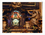 Relic of the skull of St. Aloysius Gonzaga situated in the high altar by School Italian