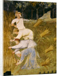 Harvesting wheat, detail by Italian School