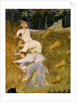 Harvesting wheat, detail by Italian School