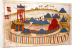 Ms. cicogna 1971, miniature from the 'Memorie Turchesche' depicting a Turkish camp with look-out tower by Venetian School