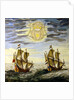 The sun and the stars guiding the sailors on their way by Joan Blaeu