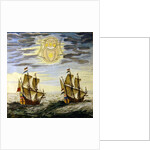 The sun and the stars guiding the sailors on their way by Joan Blaeu