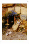 At the Cottage Door, 1913 by Thomas Mackay