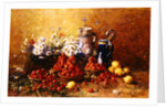 Still life of flowers and fruit by Hubert Bellis
