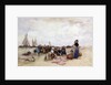 Fish Sale on the Beach by Bernardus Johannes Blommers or Bloomers