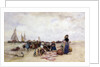 Fish Sale on the Beach by Bernardus Johannes Blommers or Bloomers