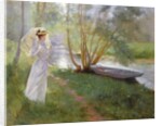 A walk by the river, 1890 by Pierre Andre Brouillet