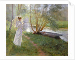 A walk by the river, 1890 by Pierre Andre Brouillet