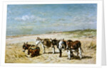 Donkeys on the Beach by Johannes Hubertus Leonardus de Haas