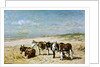 Donkeys on the Beach by Johannes Hubertus Leonardus de Haas