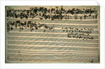 Last page of The Art of Fugue, 1740s by Johann Sebastian Bach