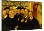 Epitaph of Meienburg's Mayor showing the reformers' group with Martin Luther by Lucas the Younger (after) Cranach