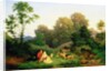Shepherd and Shepherdess in a German landscape, 1844 by Ludwig Adrian Richter