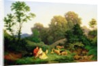 Shepherd and Shepherdess in a German landscape, 1844 by Ludwig Adrian Richter