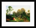 Shepherd and Shepherdess in a German landscape, 1844 by Ludwig Adrian Richter