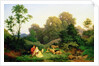 Shepherd and Shepherdess in a German landscape, 1844 by Ludwig Adrian Richter