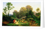 Shepherd and Shepherdess in a German landscape, 1844 by Ludwig Adrian Richter