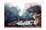 Waterfall in a wood, set design for a production of 'Undine', by Karl Friedrich Schinkel