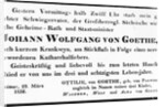 Johann Wolfgang von Goethe's Death Notice, 1832 by Johann Wolfgang von Goethe