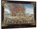 Fire at the Royal Theatre in Dresden on 21st September 1869 by German School