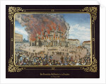 Fire at the Royal Theatre in Dresden on 21st September 1869 by German School