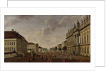View of the armory and Unter den Linden Street, 1786 by Carl Traugott Fechhelm