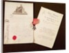 The documents and medal from Francois Becherel's appointment as knight of the Legion of Honour on 17th July 1802 by French School