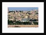 The Dome of the Rock, built AD 692, and the city beyond by Islamic School