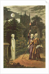 Edward Kelly a magician, and his partner the mathematician and astrologer, John Dee raising a ghost by English School