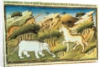 Mythical animals in the wilderness, c.1410-12 by Boucicaut Master