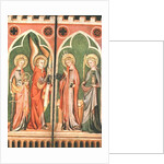 Annunciation with S.S. Barbara and Katherine, 1310-40 by School of Cologne