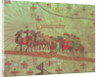 Catalan Atlas, detail showing the family of Marco Polo travelling by camel caravan by Spanish School