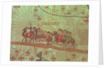 Catalan Atlas, detail showing the family of Marco Polo travelling by camel caravan by Spanish School