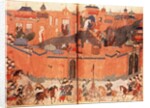 Mongols under the leadership of Hulagu Khan storming and capturing Baghdad in 1258 by Persian School