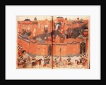 Mongols under the leadership of Hulagu Khan storming and capturing Baghdad in 1258 by Persian School