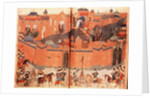 Mongols under the leadership of Hulagu Khan storming and capturing Baghdad in 1258 by Persian School