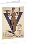 For Every Fighter a Woman Worker, 1st World War YWCA propaganda poster by Adolph Treidler