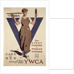 For Every Fighter a Woman Worker, 1st World War YWCA propaganda poster by Adolph Treidler