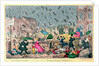 Very Unpleasant Weather, or the Old Saying verified 'Raining Cats, Dogs and Pitchforks!', pub. by G. Humphrey, 1820 by George Cruikshank