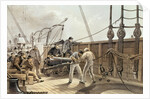 Splicing the Trans-Atlantic telegraph cable on board the 'Great Eastern', 25th July 1865, pub. by Lay and Son, c.1868 by Robert Dudley