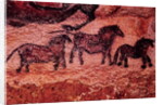 Rock painting of tarpans, c.17000 BC by Prehistoric Prehistoric