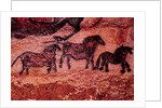 Rock painting of tarpans, c.17000 BC by Prehistoric Prehistoric