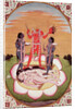 Icon of Chinnamasta, the Mahavidya arising from the joined bodies of the Originating Couple, Kangra, c.1800 by Indian School