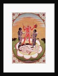 Icon of Chinnamasta, the Mahavidya arising from the joined bodies of the Originating Couple, Kangra, c.1800 by Indian School